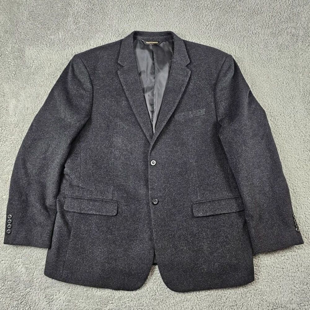 Pronto Moda Blazer Sport Coat Mens 48L Gray Wool Cashmere Lana Lux Italian #451